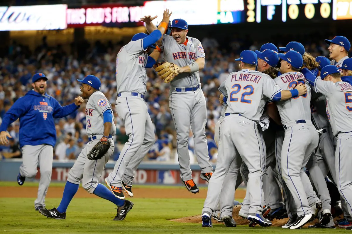 The Mets have won five straight postseason games and were never behind in the four-game NLCS sweep of the Cubs. (Sean M. Haffey/Getty Images) 