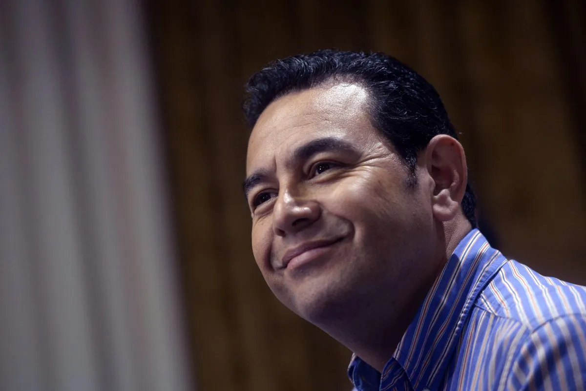 Jimmy Morales, Guatemalan presidential candidate for the National Front of Convergence (FCN) party, at a press conference in Guatemala City on Sept. 5, 2015. (Marvin Recinos/AFP/Getty Images)