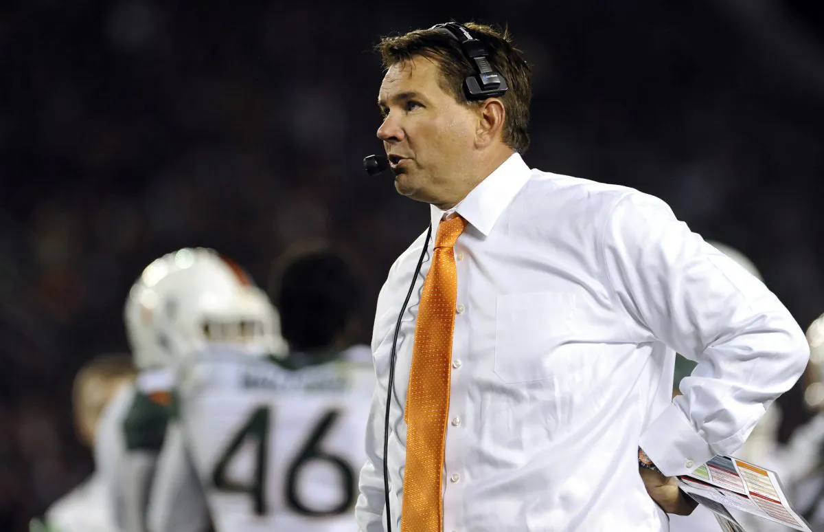Head coach Al Golden went 32–25 in his four-plus seasons at Miami. (Michael Shroyer/Getty Images)