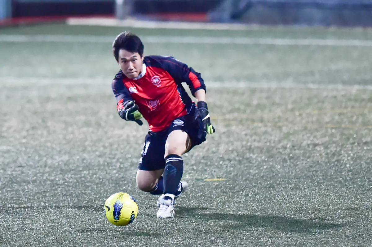 Club Colts’ goalie Ting Chi Lee distributes the ball. (Stock photo)