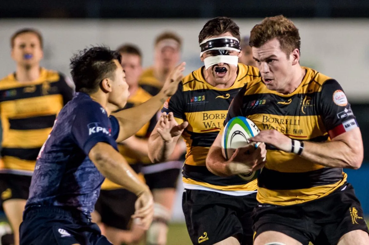 Borrelli Walsh USRC Tigers claw their way towards the top of the table with win over Bloomberg Hong Kong Scottish at King’s Park on Saturday Oct 24, 2015. (HKRFU)