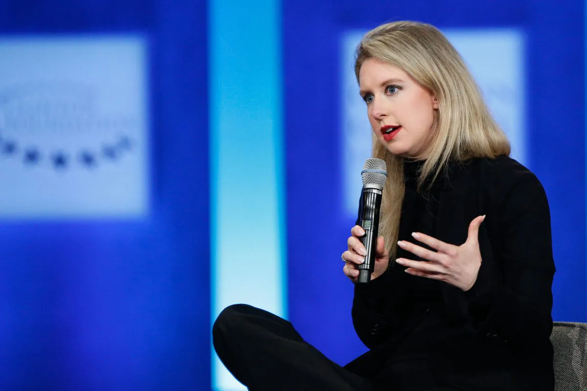 Elizabeth Holmes speaks on stage during the closing session of the Clinton Global Initiative 2015 in New York City on Sept. 29.  (JP Yim/Getty Images)