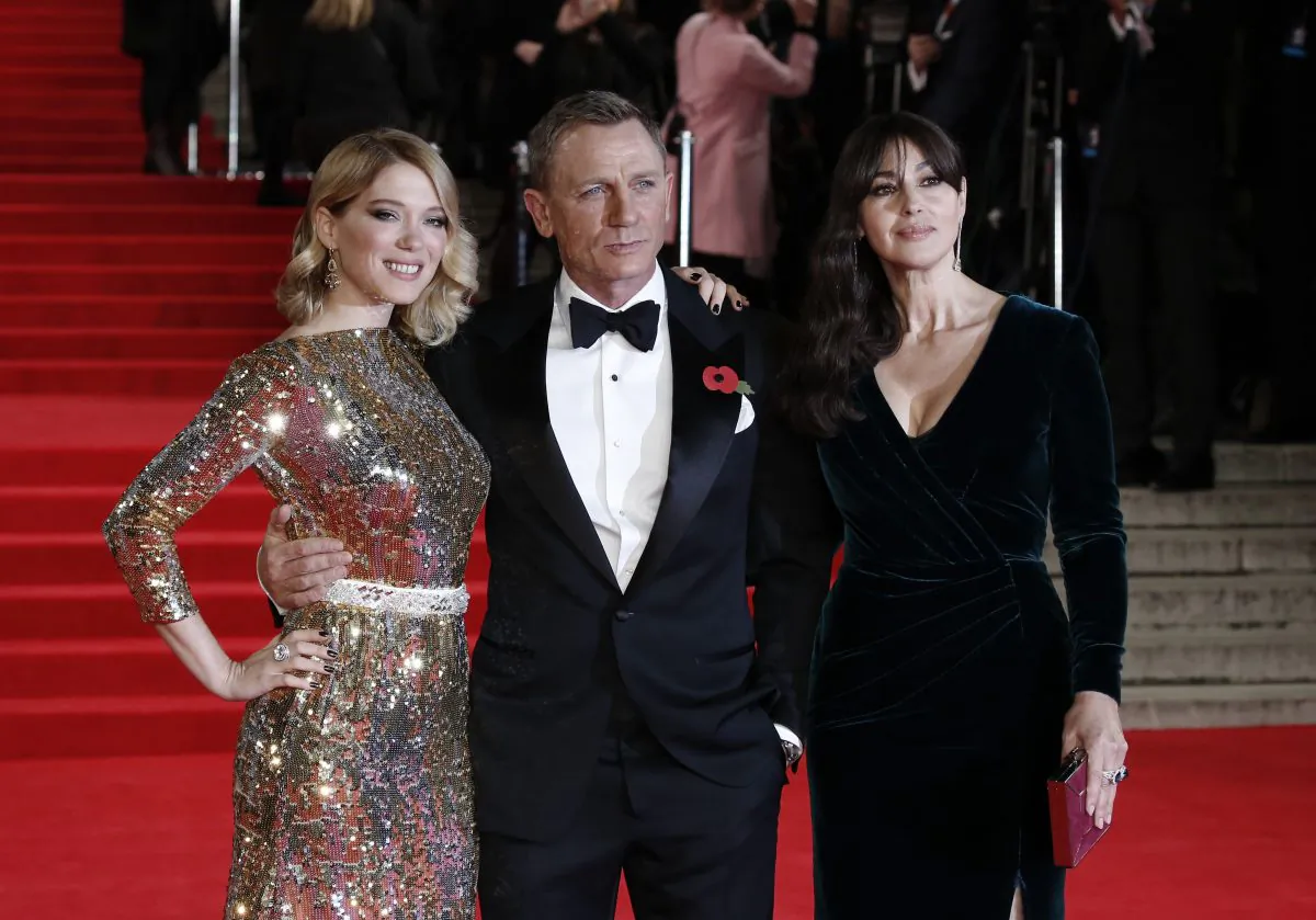 Lea Seydoux, Daniel Craig, and Monica Bellucci attend the Royal Film Performance of 'Spectre' at Royal Albert Hall on Oct. 26, 2015. (John Phillips/Getty Images)