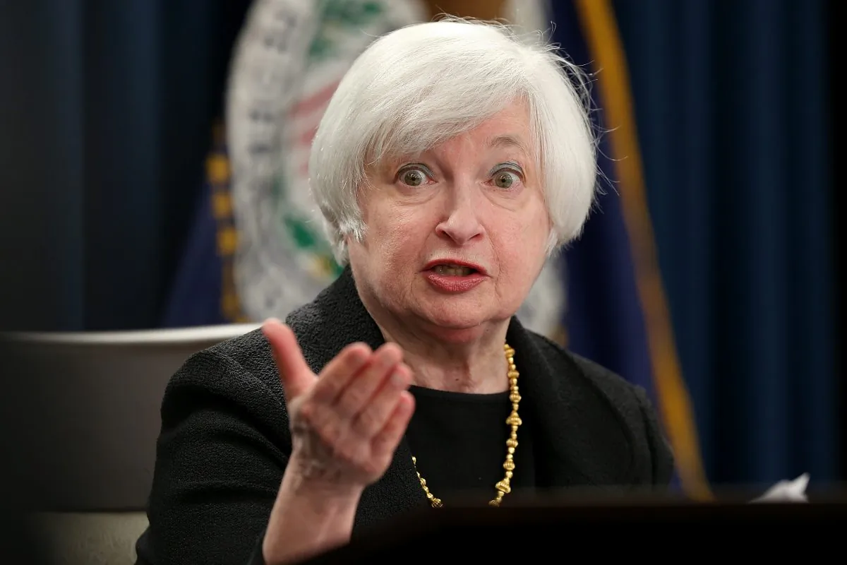 Fed chair Janet Yellen answers questions at a news conference in Washington, D.C., on Sept. 17, 2015. The Fed’s statement on Oct. 28 solidified the possibility for a rate hike in December. (Win McNamee/Getty Images)