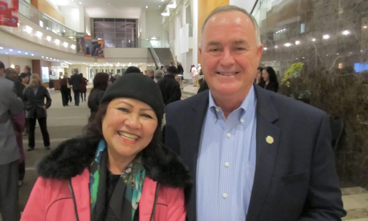 Rod Pires and his wife Lerma felt blown away by Shen Yun Symphony Orchestra's concert, at tlanta’s Woodruff  Arts Centre, on Oct. 27, 2015. (Roland Ree/Epoch Times)