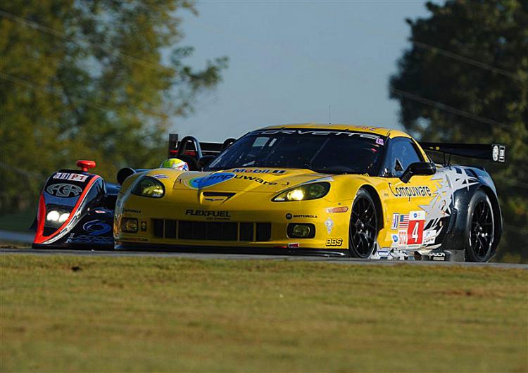 Oliver Gavin, Jan Magnussen, and Emmanuel Collard drove the #4 Corvette racing CR6 to a class victory at the 13th American Le Mans Series Petit Le Mans. (Courtesy American Le Mans Series) Oliver Gavin, Jan Magnussen, and Emmanuel Collard drove the #4 Corvette racing CR6 to a class victory at the 13th American Le Mans Series Petit Le Mans. (Courtesy American Le Mans Series)