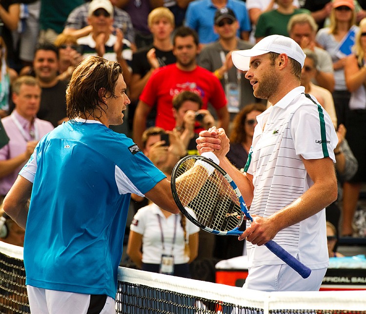 Andy Roddick (R) shakes hands with David Ferrer after their Quarterfinal match at the 2011 US Open tennis tournament. (Don Emmert/AFP/Getty Images) Andy Roddick (R) shakes hands with David Ferrer after their Quarterfinal match at the 2011 US Open tennis tournament. (Don Emmert/AFP/Getty Images)