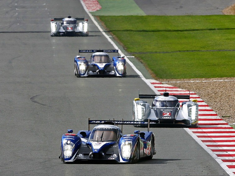 The Peugeots and Audis were evenly matched; accidents decided the race. (Peugeot Sport) The Peugeots and Audis were evenly matched; accidents decided the race. (Peugeot Sport)