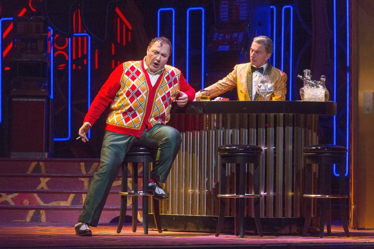 George Gagnidze, in the title role of Verdi's "Rigoletto," pays the price for mocking those in pain.  (Richard Termine/ Metropolitan Opera.)