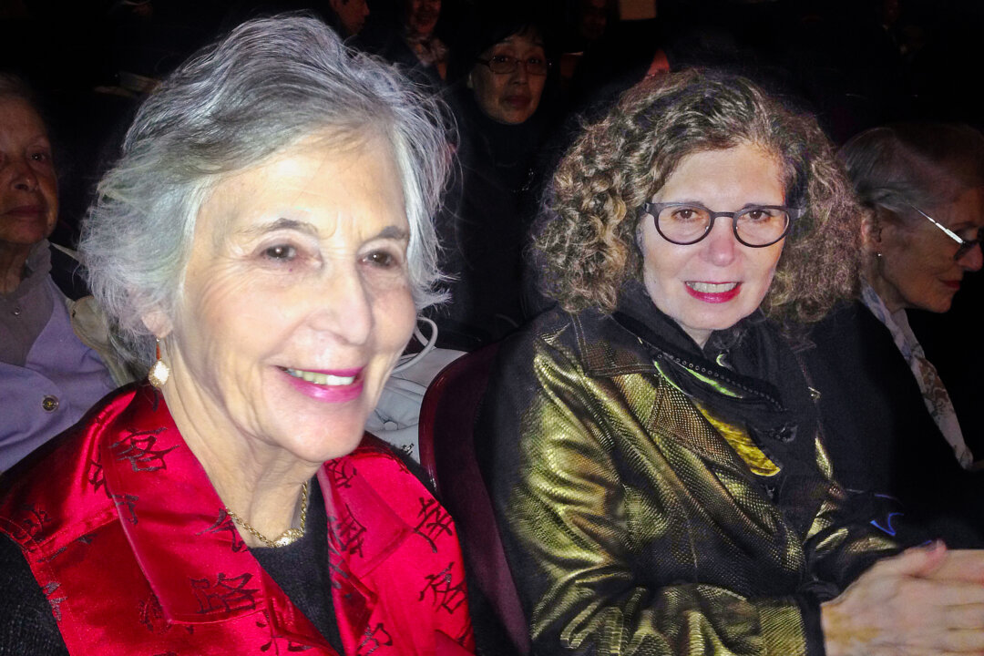 Deborah Dunning (L) and Kathleen Thurston-Lighty enjoy an evening with Shen Yun Symphony Orchestra at Veterans Memorial Auditorium in Providence, R.I., on Oct. 31, 2015. (Cindy Drukier/Epoch Times)