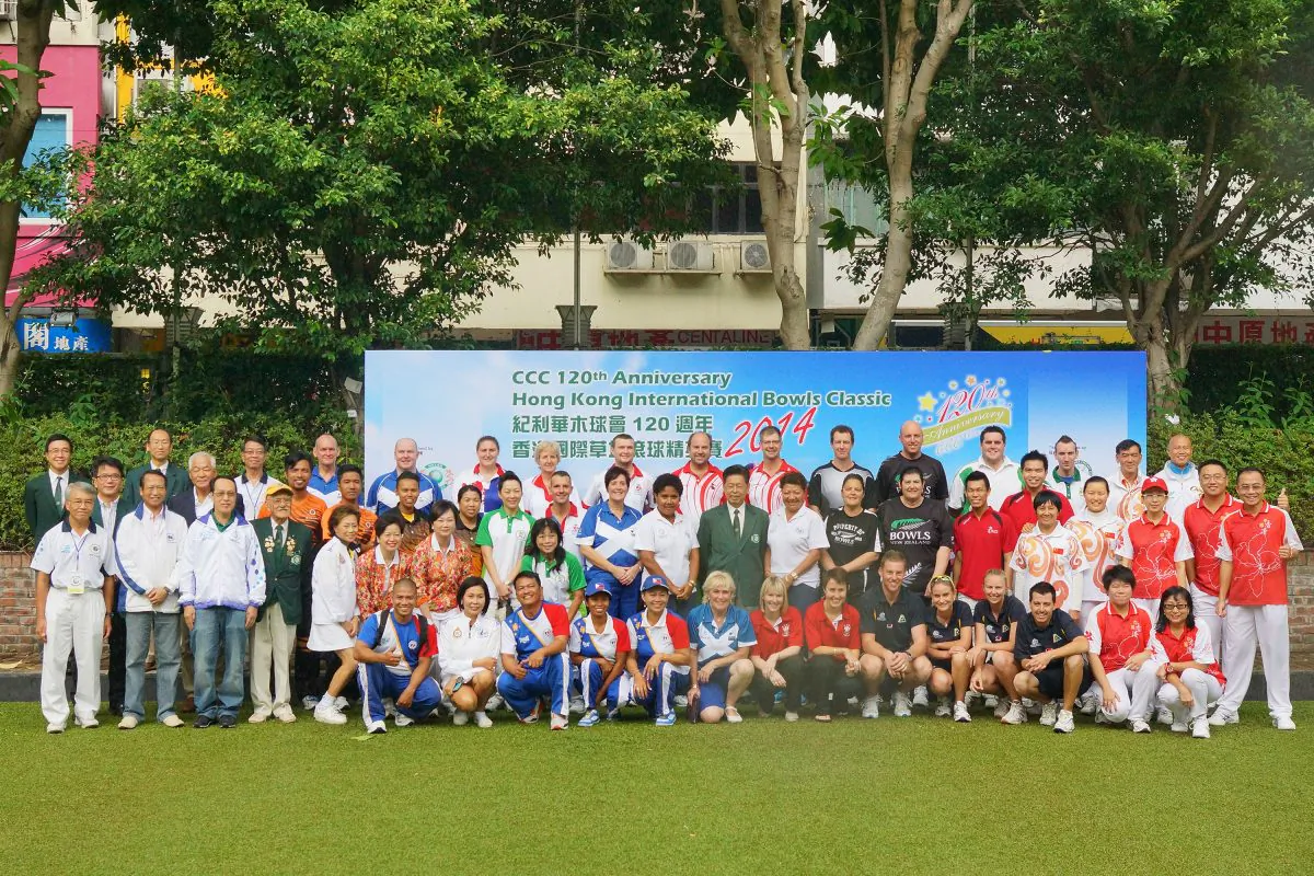 The Hong Kong International Bowls Classic will commence with the singles competition this weekend. Same as the previous event, top bowlers from 12 of the world’s strongest bowling nation will participate in the annual event. The photo shows participants at last year’s event. (Mike Worth)