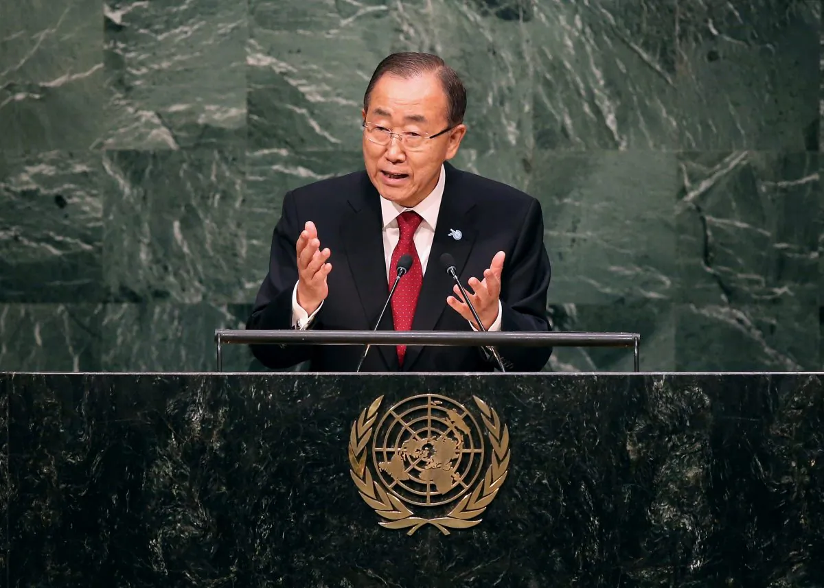 U.N. Secretary General Ban Ki-moon delivers opening remarks at the U.N. General Assembly at U.N. headquarters in New York City on Sept. 28, 2015. (John Moore/Getty Images)