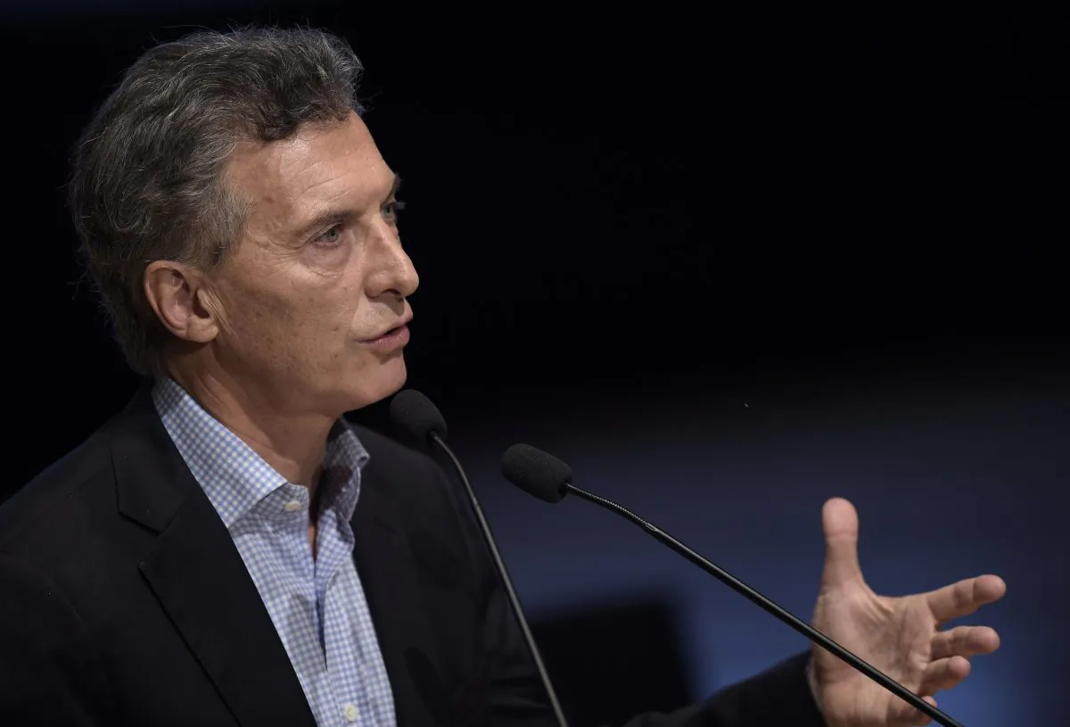 Buenos Aires Mayor and presidential candidate for 'Cambiemos' party Mauricio Macri delivers a speech during the 7th anniversary of the Metropolitan Police in Buenos Aires, Argentina, on Oct. 28, 2015. (Juan Mabromata/AFP/Getty Images)