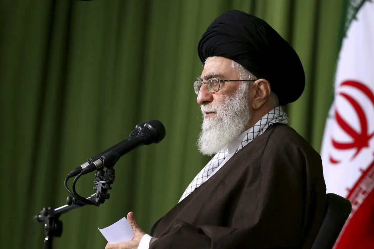 Iran's Supreme Leader Ayatollah Ali Khamenei in a meeting with Foreign Minister Mohammad Javad Zarif and the country's diplomats in Tehran on Nov. 1, 2015. (Office of the Iranian Supreme Leader via AP)