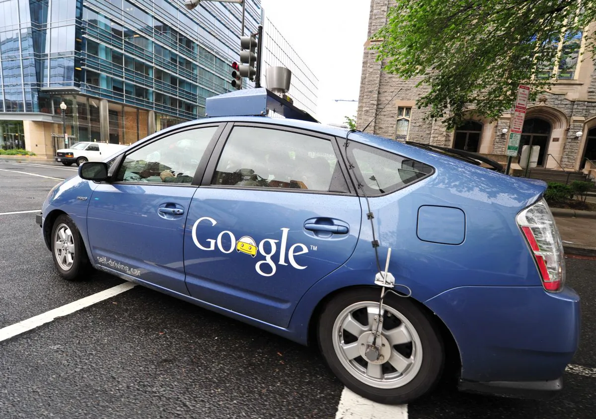A Google self-driving car manoeuvres through the streets of Washington, D.C., May 14, 2012. (Karen Bleier/AFP/GettyImages)