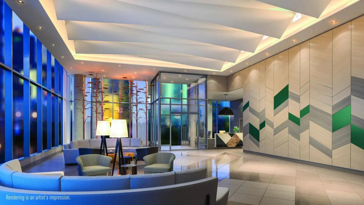 Rendering of the lobby at Fifth on the Park. (Courtesy of ELAD Canada)
