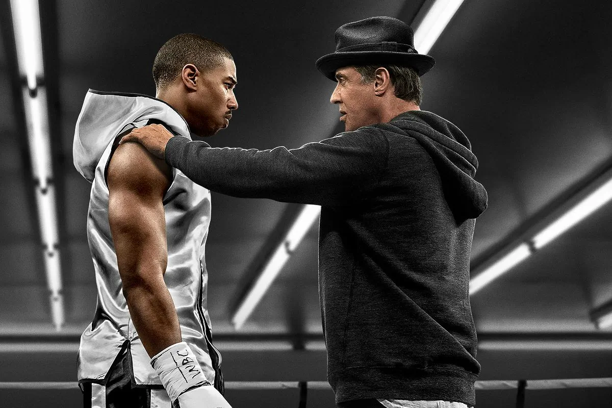 Actors Michael B. Jordan and Sylvester Stallone in a poster of the movie "Creed." (MGM)