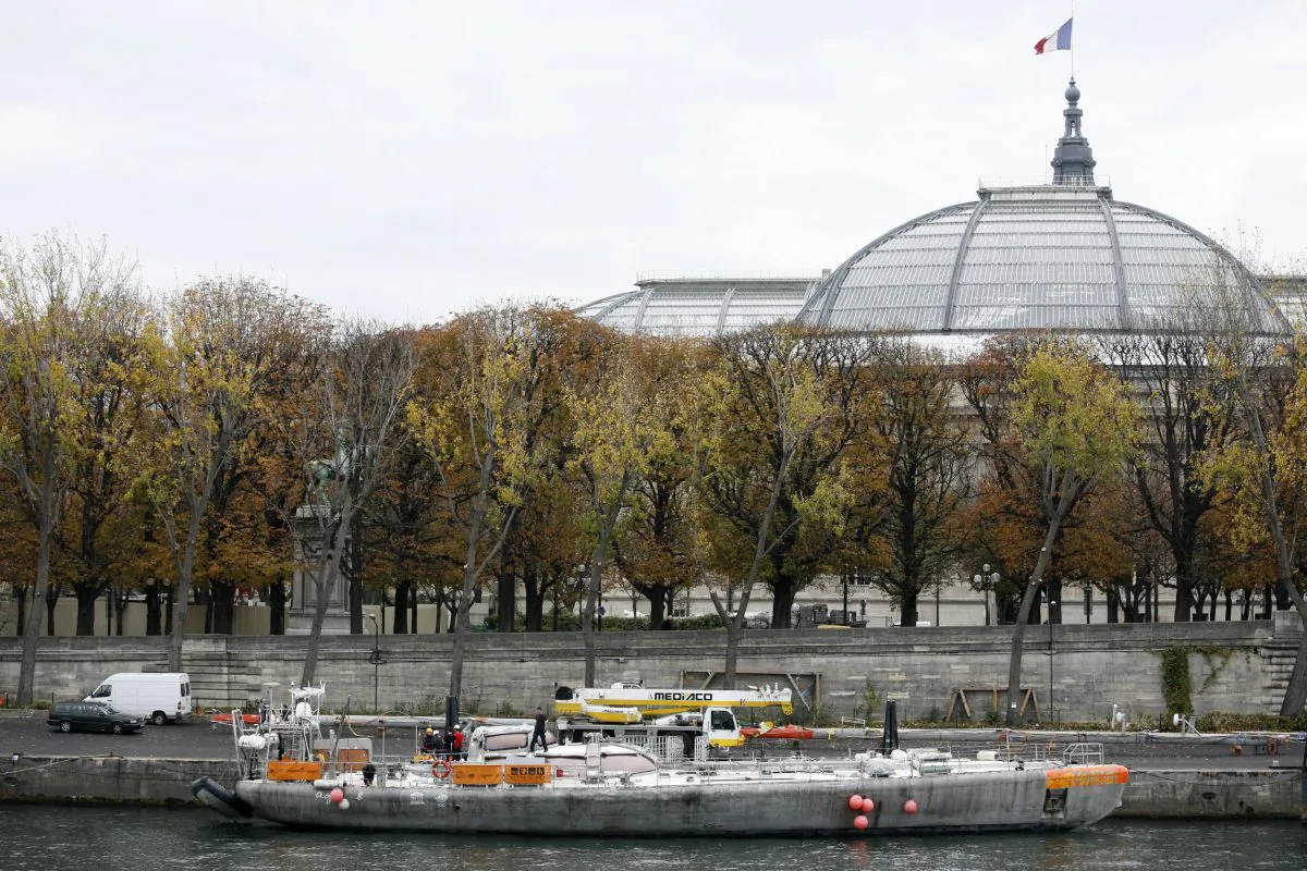 French research schooner Tara is docked near the Pont Alexandre III arch bridge in Paris on Nov. 3, 2015, ahead of the U.N. climate summit in the French capital. (Matthieu Alexandre/AFP/Getty Images)