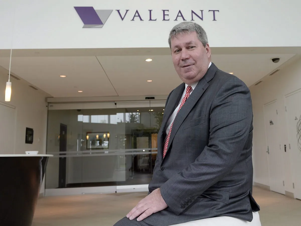 Valeant Pharmaceuticals CEO Michael Pearson at the company’s annual general meeting in Montreal on May 19, 2015. (The Canadian Press/Ryan Remiorz)
