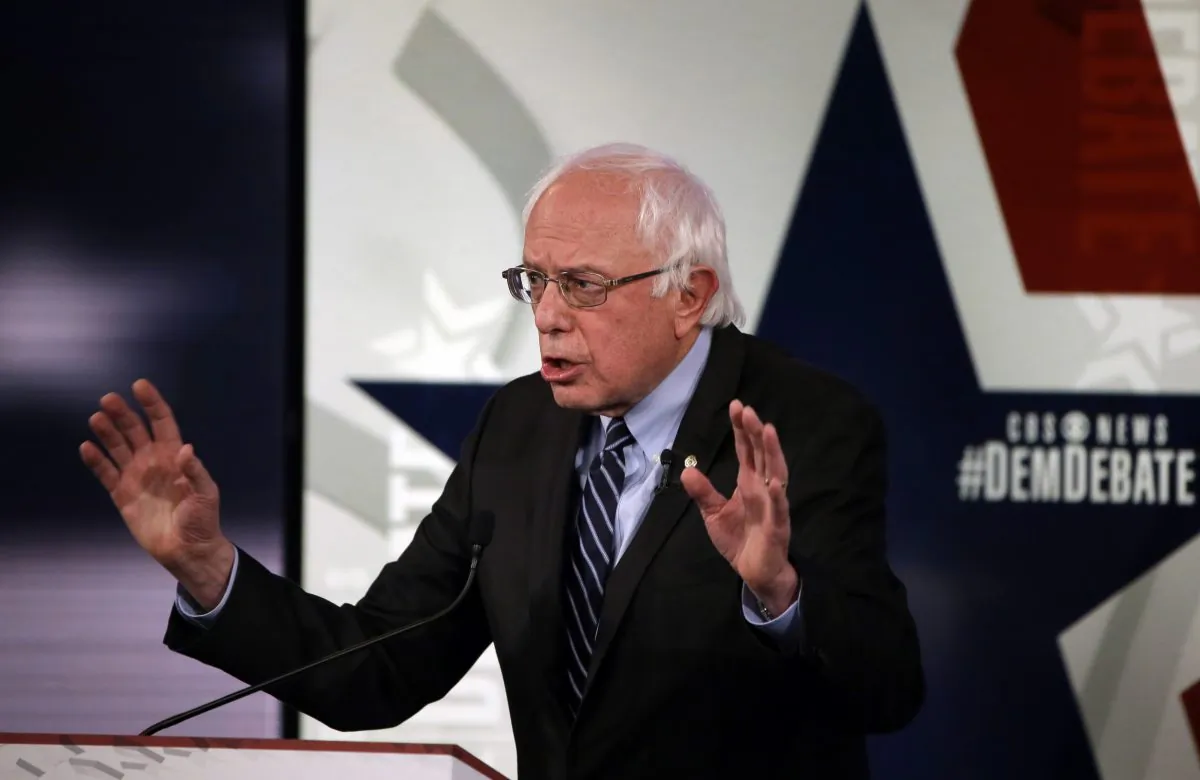 Bernie Sanders speaks during a Democratic presidential primary debate in Des Moines, Iowa, on Nov. 14, 2015. (AP Photo/Charlie Neibergall)