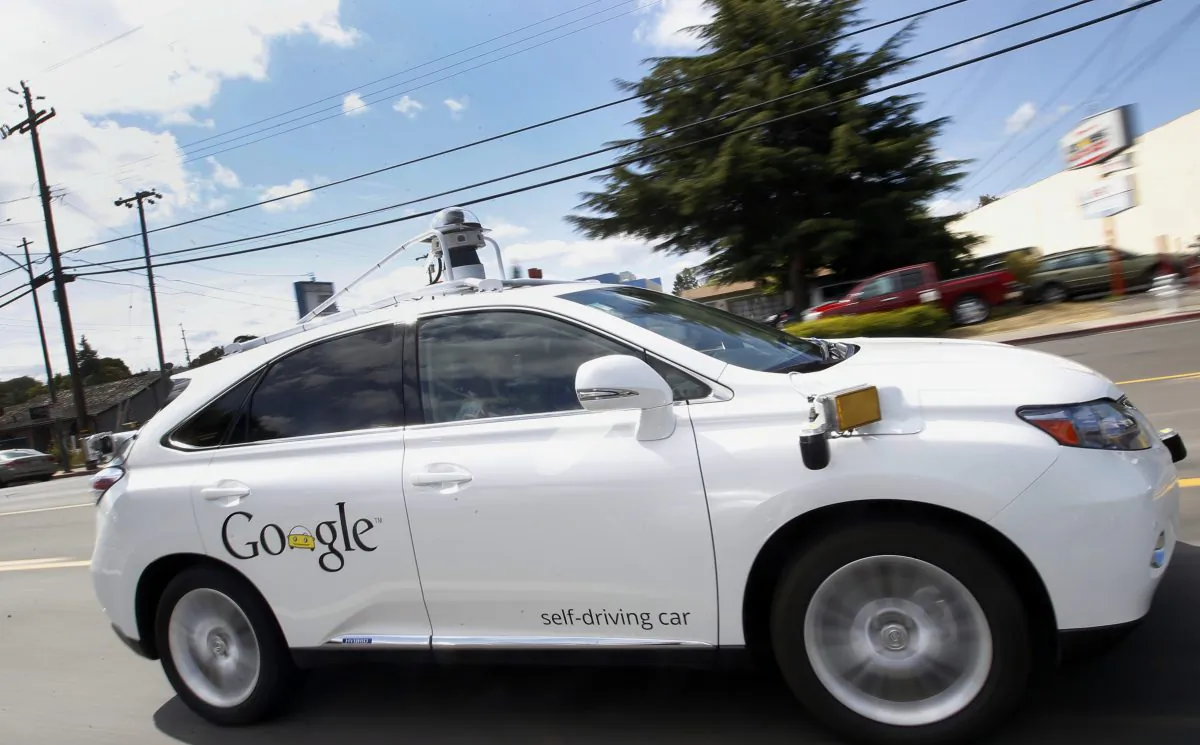 Google's self-driving Lexus car in Mountain View, Calif. (AP Photo/Tony Avelar)