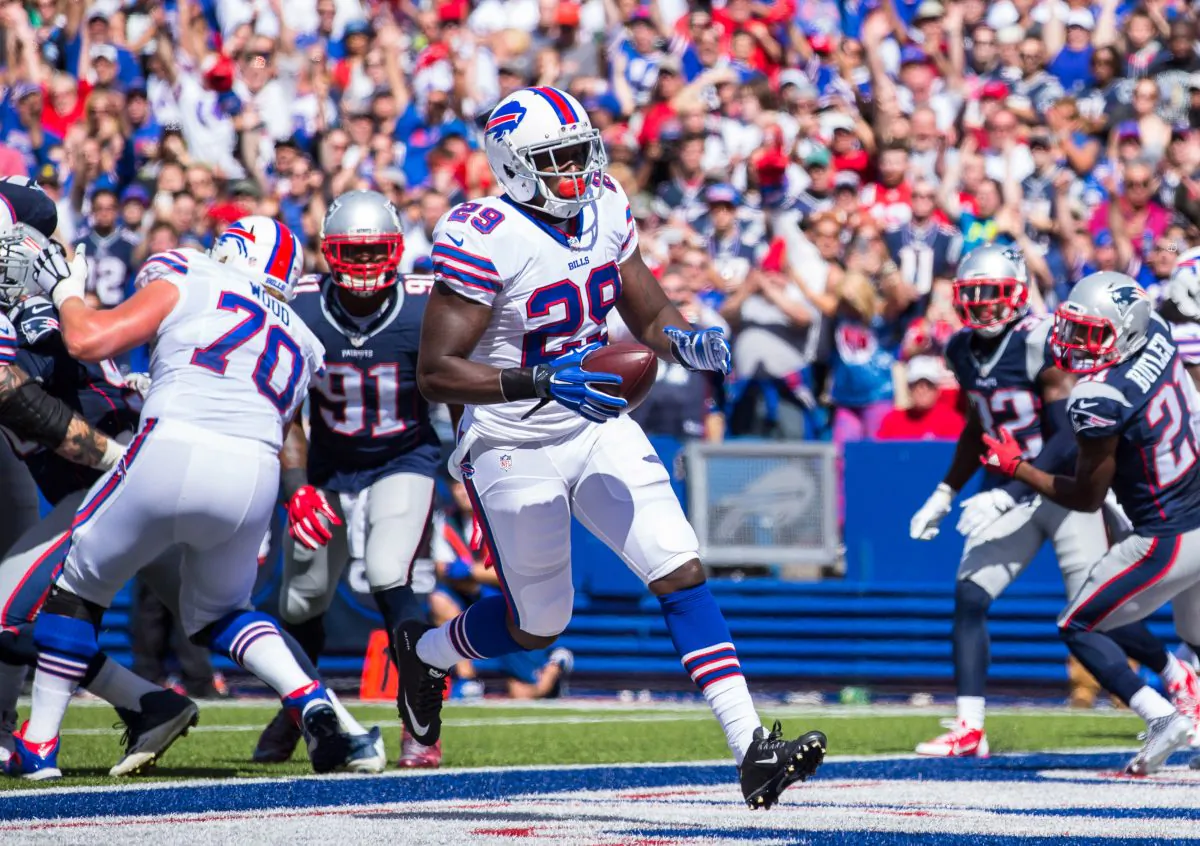 Karlos Williams of the Buffalo Bills runs in a touchdown on the first drive against the New England Patriots on Sept. 20 at Ralph Wilson Stadium in Orchard Park, New York. Buffalo and New England meet again on Monday Night Football. (Brett Carlsen/Getty Images)