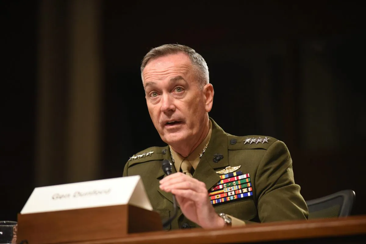Joint Chiefs Chairman Gen. Joseph Dunford Jr. testifies on Capitol Hill in Washington, D.C., on Oct. 27, 2015. (AP Photo/Kevin Wolf)