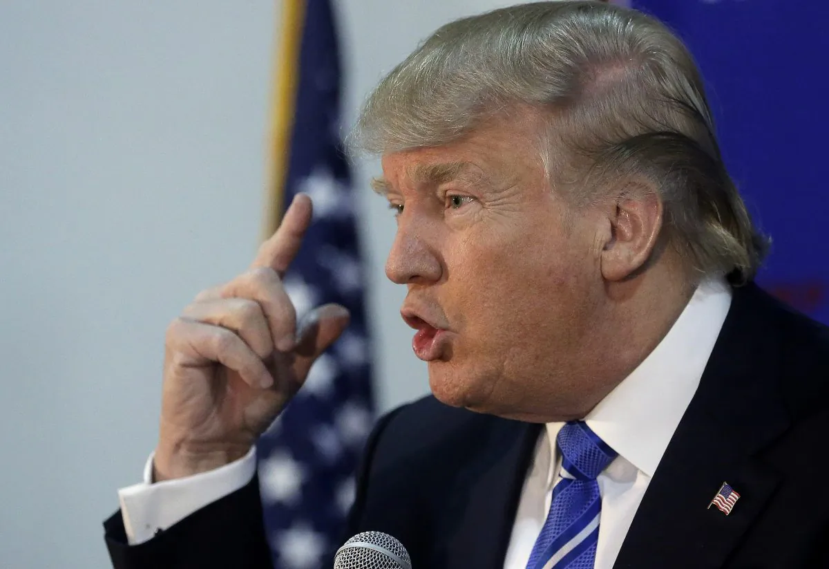 Republican presidential candidate Donald Trump speaks during a news conference before a scheduled campaign rally, Wednesday, Nov. 18, 2015, in Worcester, Mass. (AP Photo/Steven Senne)