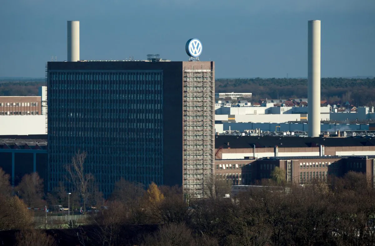 View of the Volkswagen factory in Wolfsburg, Germany, on Nov. 20, 2015. Volkswagen CEO Michael Mueller says the company's board has decided to reduce capital expenditures by $1.07 billion in 2016 as it deals with the fallout of its emissions-rigging scandal. Mueller said Friday after a meeting of the board at company headquarters in Wolfsburg, German, that the cuts would bring capital expenditure down to 12.8 billion next year. (Julian Stratenschulte/DPA via AP)