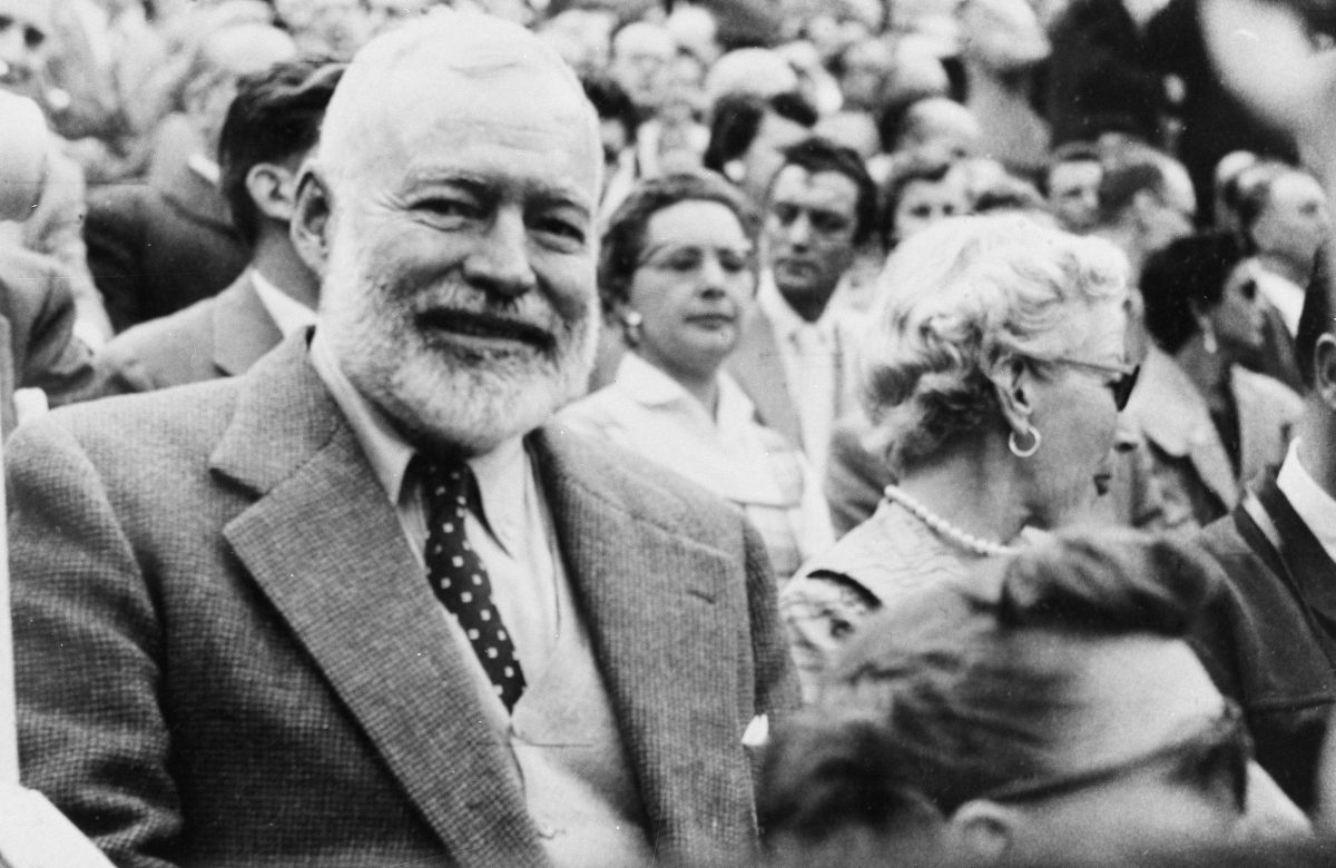 American writer Ernest Hemingway and his wife Mary attend a bullfight in Madrid, Spain, on Oct. 9, 1956. (AP Photo)