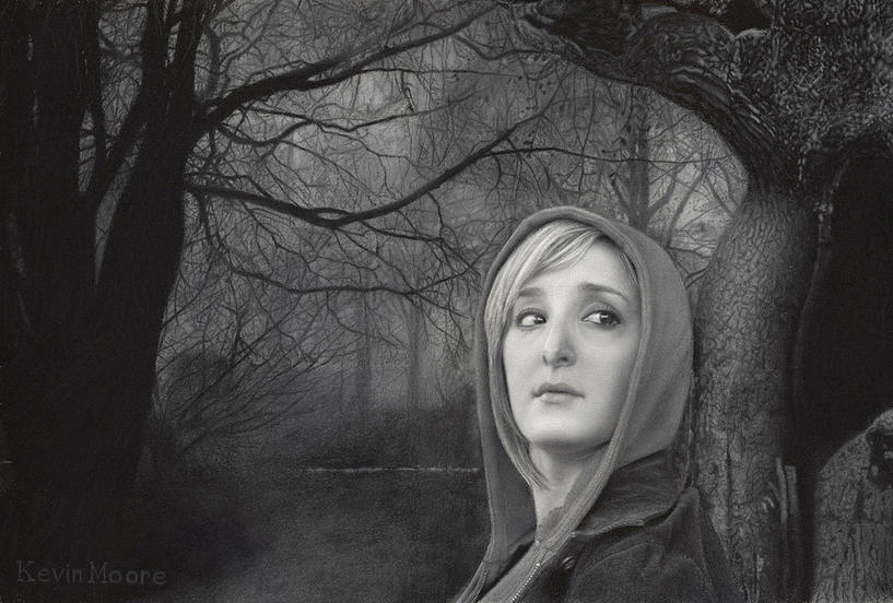 "The Forest of Solitude," by Kevin Moore, 10 by 15 inches, charcoal on paper. (Courtesy of Kevin Moore)