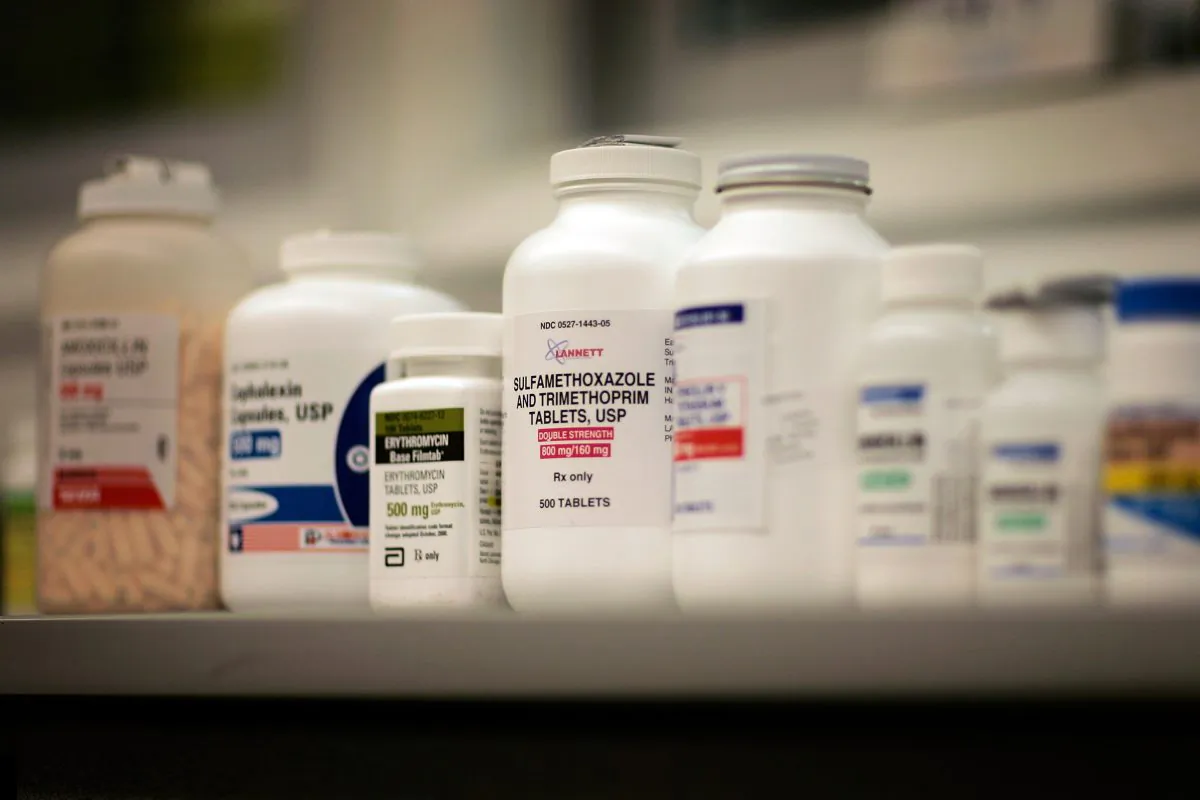 Bottles of antibiotics line a shelf at a Publix Supermarket pharmacy in Miami, Fla., on Aug. 7, 2007. (Joe Raedle /Getty Images)