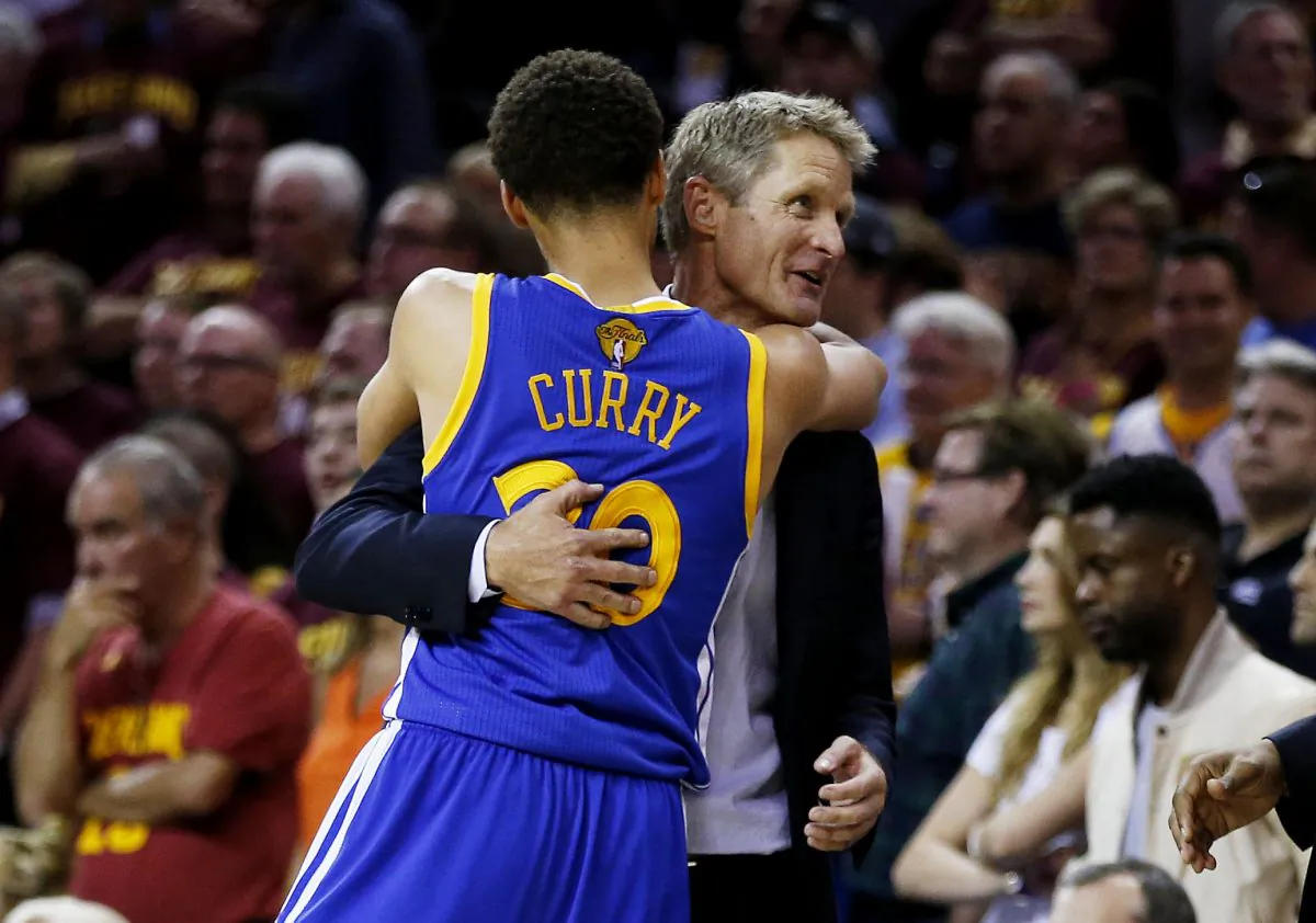 Stephen Curry (L) of the Golden State Warriors is a big reason why he and coach Steve Kerr won the NBA title last June. (Ezra Shaw/Getty Images)