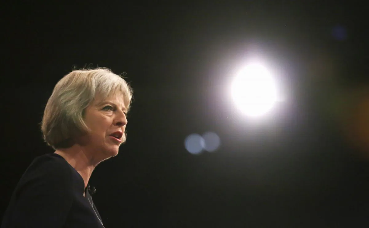 Home Secretary Theresa May delivers her keynote speech to delegates during the Conservative Party Conference on October 6, 2015 in Manchester, England. (Christopher Furlong/Getty Images)