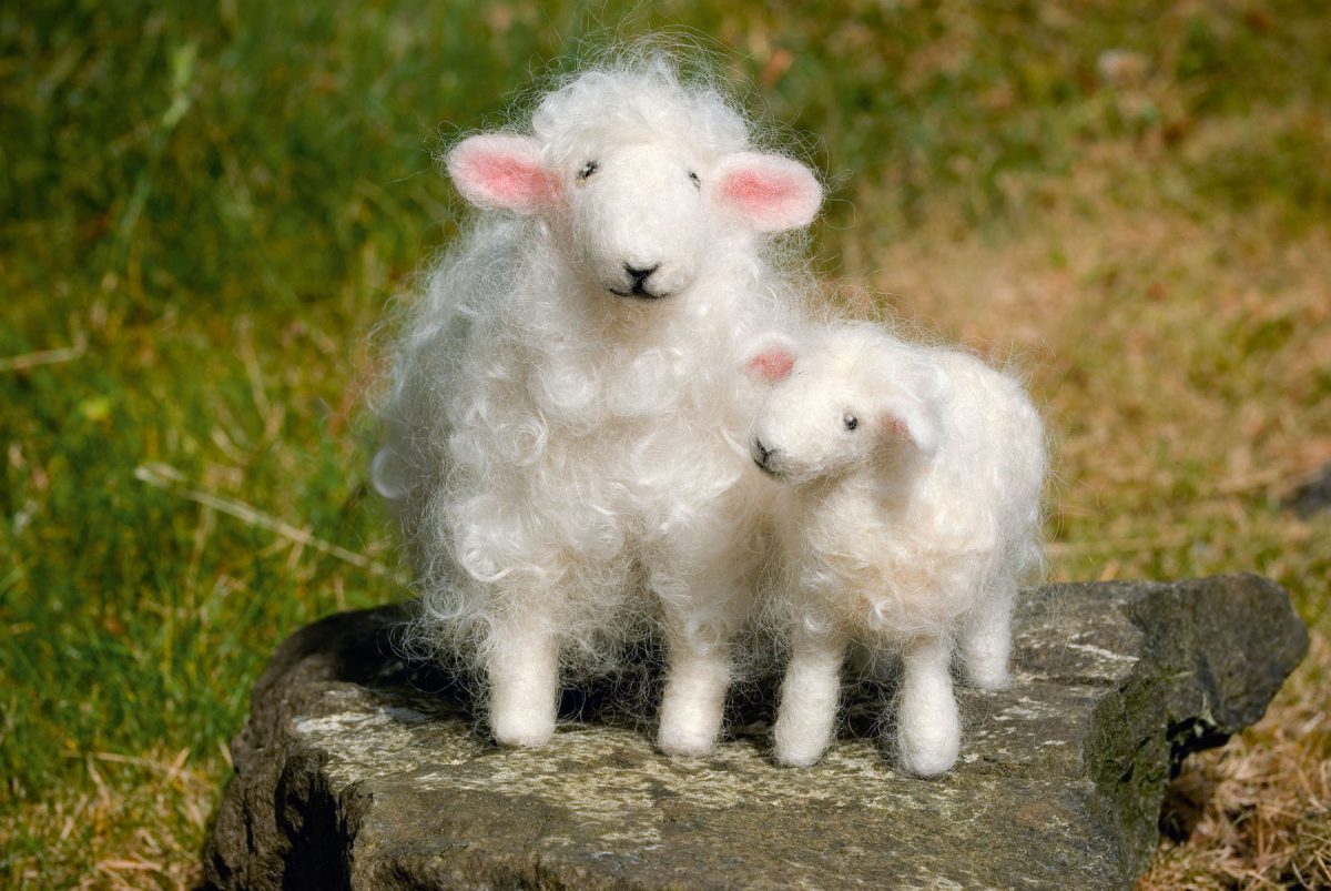  Needle-felted sheep from the book “Wool Pets.” Needle felting is an easy craft to learn, and crafters can fashion cute critters for the holiday dinner table or to give as gifts. (Kevin Sharp/Wool Pets and Creative Publishing International via AP)  