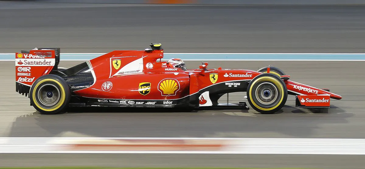Ferrari driver Kimi Raikkonen of Finland steers his car during the Emirates Formula One Grand Prix at the Yas Marina racetrack in Abu Dhabi, United Arab Emirates, Sunday, Nov. 29, 2015. (AP Photo/Frank Augstein)