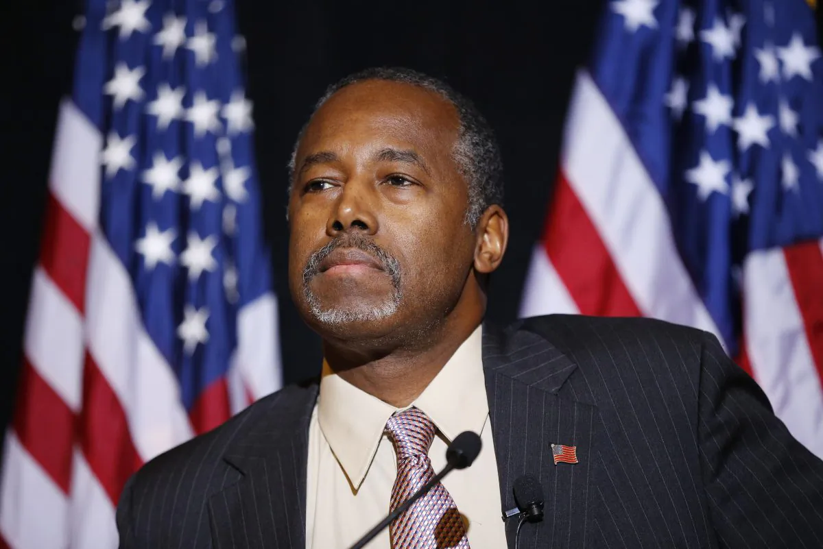 In this Nov. 16, 2015 photo, then Republican presidential candidate Dr. Ben Carson speaks at a news conference in Henderson, Nev. (AP Photo/John Locher)