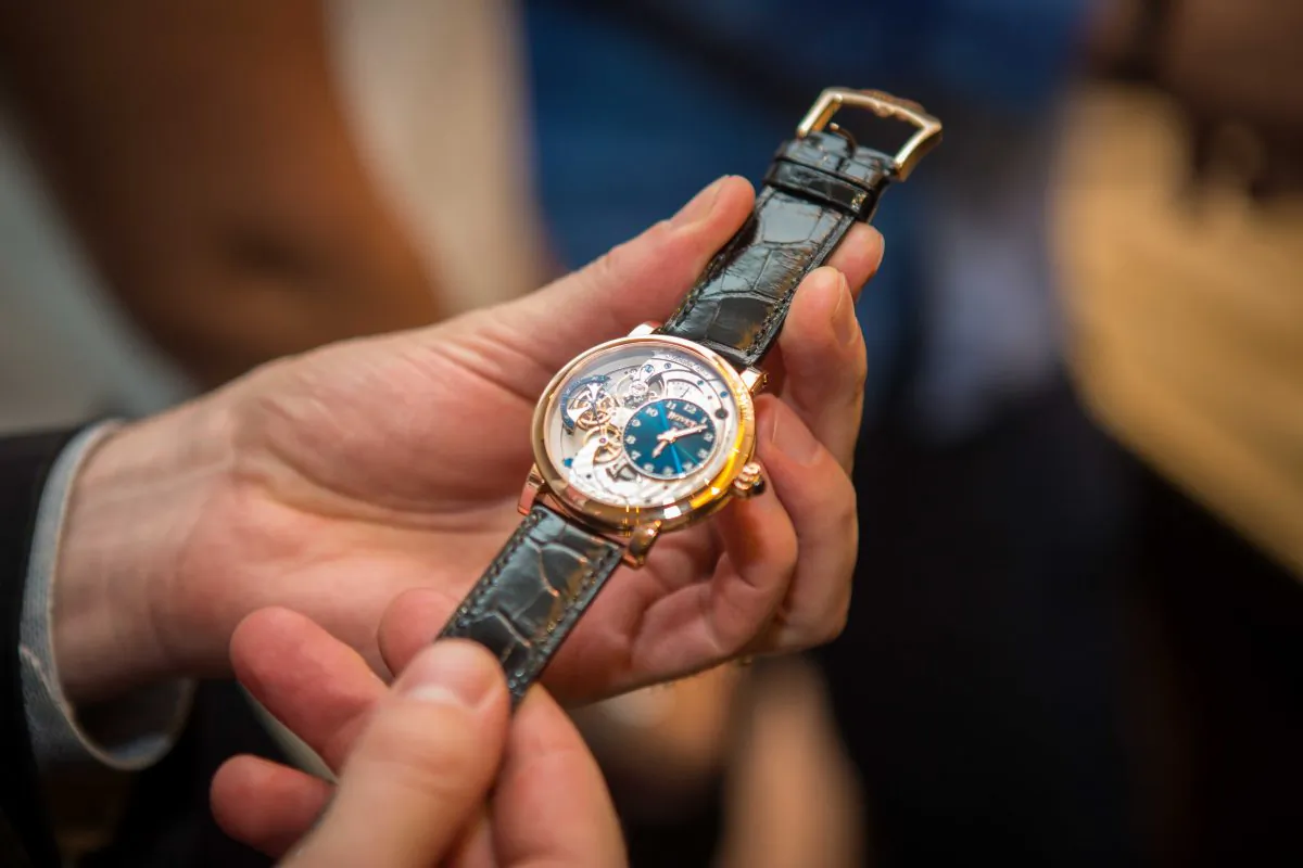 Luxury watch aficionados celebrate the unveiling of BOVET's newest location at the Asprey of London on Madison Avenue in New York City on Nov. 17, 2015. (Benjamin Chasteen/Epoch Times)