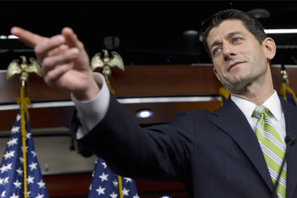 House Speaker Paul Ryan (R-Wis.) calls on a reporter during a news briefing on Capitol Hill in Washington, D.C., on Nov. 19, 2015. (AP Photo/Jacquelyn Martin)