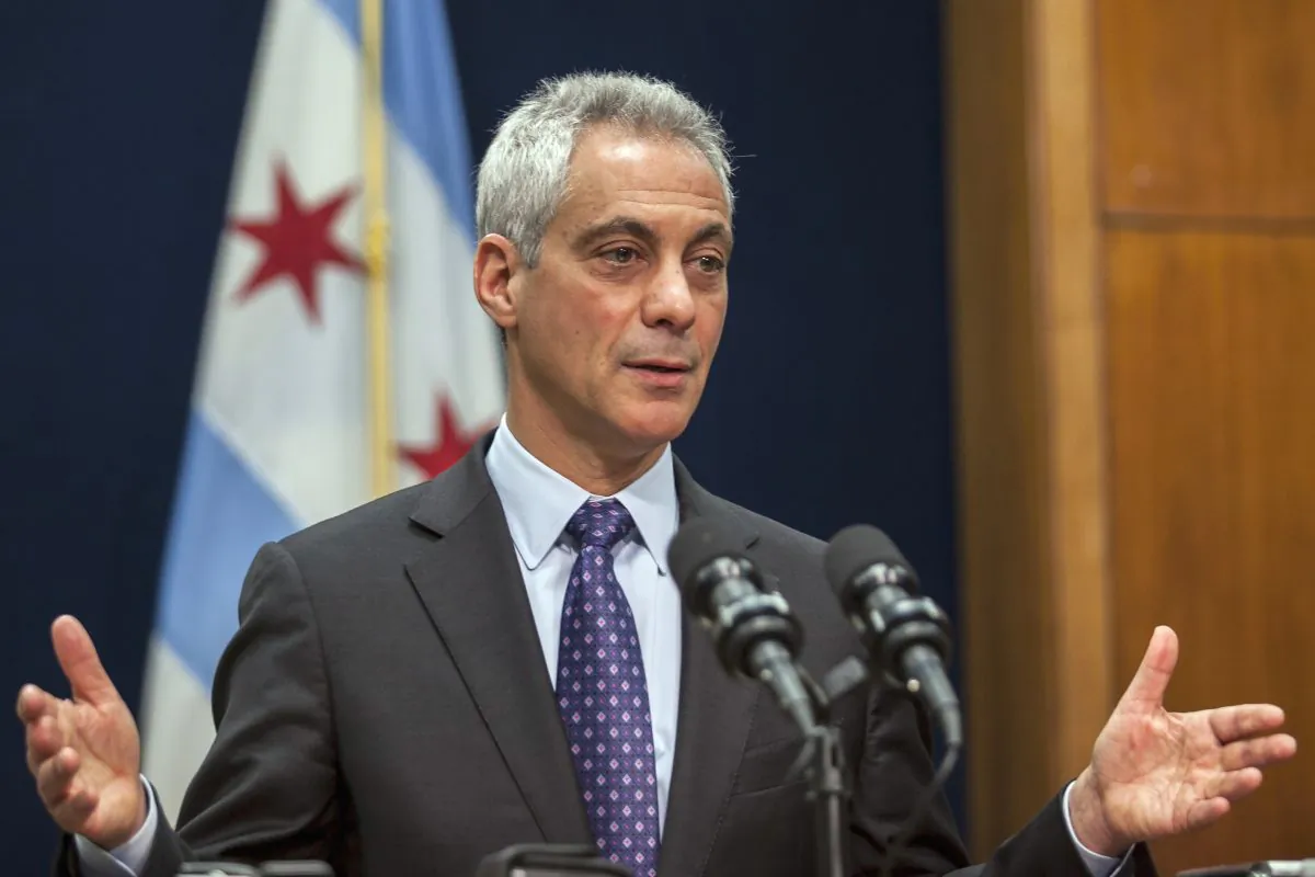Chicago Mayor Rahm Emanuel at a news conference in Chicago, Tuesday, Dec. 1, 2015, where he announced the firing Chicago Police Superintendent Garry McCarthy and discussed the creation of a newly created task force on police accountability. (Ashlee Rezin/Sun-Times Media via AP)