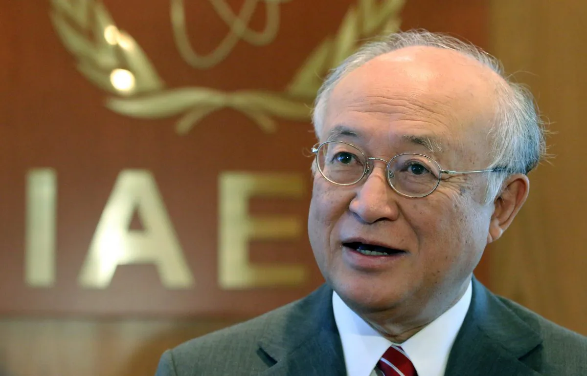 Director General of the International Atomic Energy Agency (IAEA) Yukiya Amano at an interview with The Associated Press in Vienna on May 12, 2015. This week, the bitter debate that for years pitted Iranian denials against U.S. claims of a cover-up is set for an anticlimactic ending, with a final report from the U.N.’s IAEA expected to stop short of proving or disproving the claims. (AP Photo/Ronald Zak)