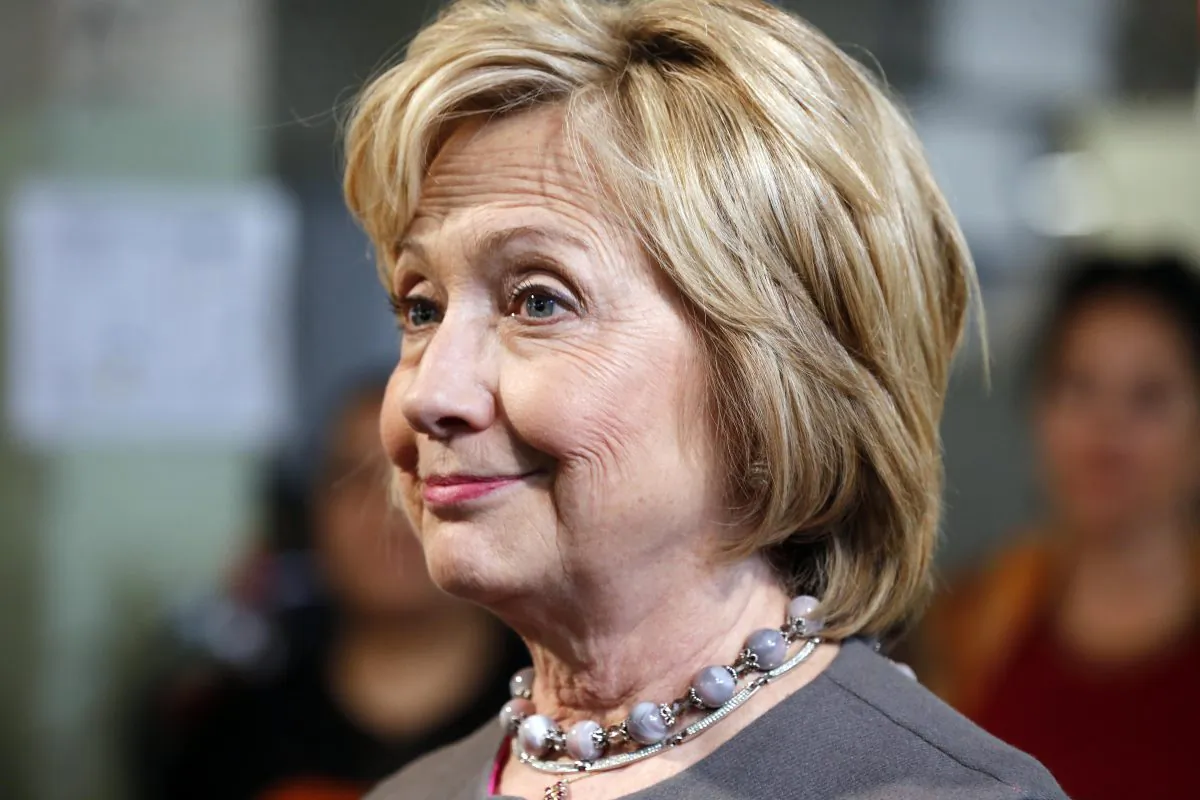 Democratic presidential candidate Hillary Clinton speaks to employees during a tour and campaign stop at WH Bagshaw, a 5th generation family owned business, in Nashua, N.H., on Dec. 3, 2015. (AP Photo/Jim Cole)