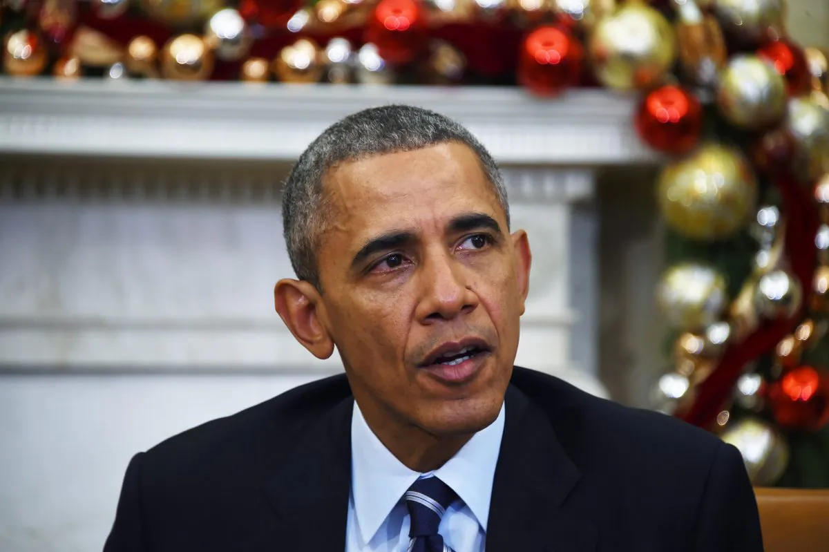 President Barack Obama speaks on U.S. gun violence at the White House in Washington, D.C., on Dec. 3, 2015. (Jim Watson/AFP/Getty Images)