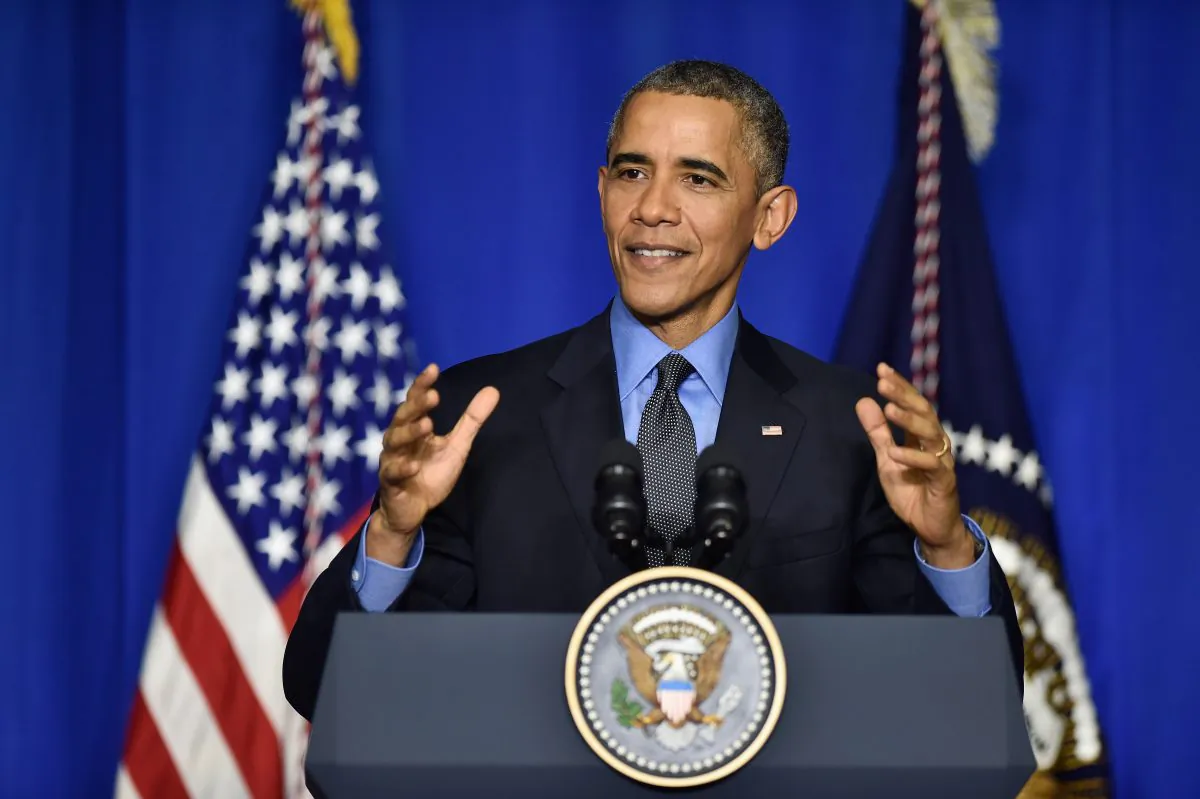 President Barack Obama at a press conference at the OECD Conference Centre before leaving the U.N. Conference on Climate (COP21) in Paris, France, on Dec. 1, 2015. (Pascal Le Segretain/Getty Images)