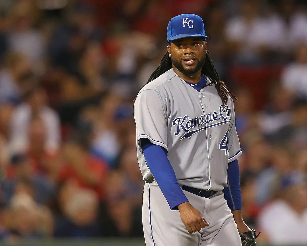 Johnny Cueto struggled after being dealt to Kansas City in the offseason going 4–7 with a 4.76 ERA. (Jim Rogash/Getty Images)