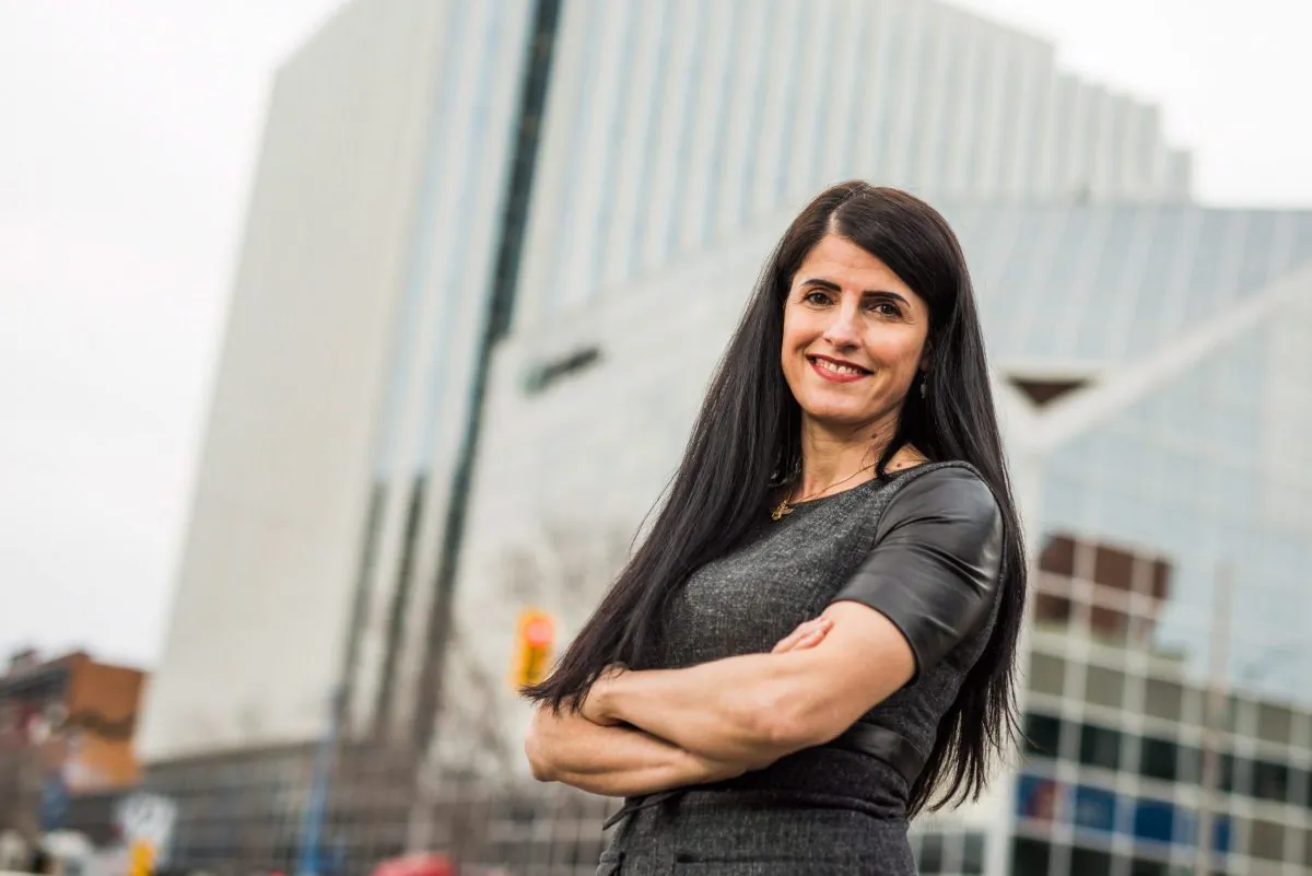 Haidah Amirzadeh in Saskatoon on Dec. 8, 2015. Amirzadeh was seven months pregnant and couldn't speak English when she arrived as a refugee in Saskatoon in 1989. She is the now owner of Amirzadeh Law. (THE CANADIAN PRESS/Matthew Smith)