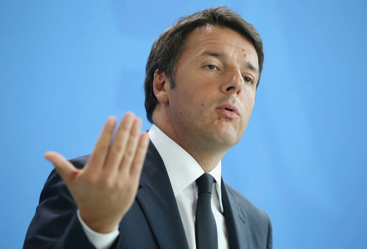 Italian Prime Minister Matteo Renzi speaks to the media after a meeting with German Chancellor Angela Merkel in Berlin, Germany, on July 1, 2015. The two leaders discussed the Greek debt crisis and Europe's refugee situation, among other issues. (Sean Gallup/Getty Images)