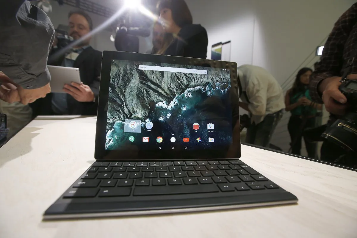 In this Tuesday, Sept. 29, 2015, file photo, the new Google Pixel C tablet is on display during a Google event, in San Francisco. (AP Photo/Tony Avelar)