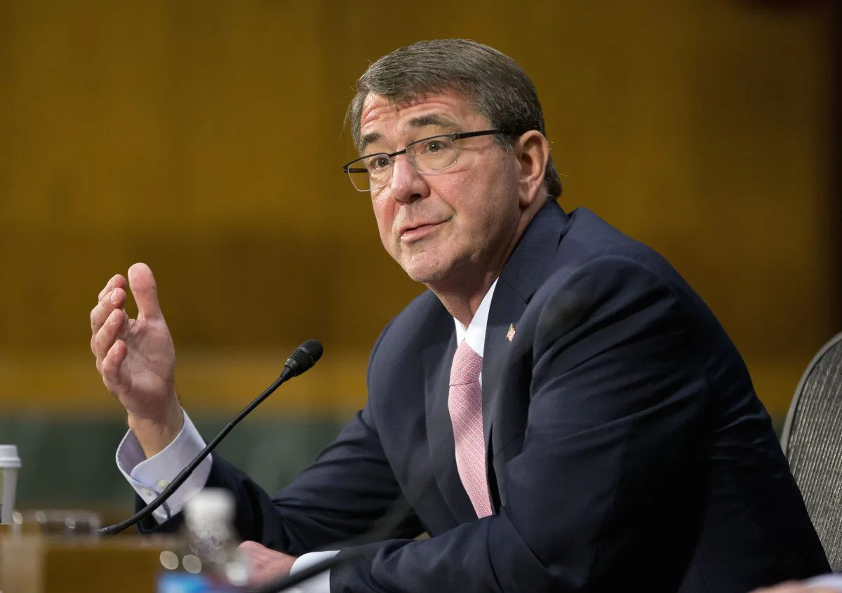 Defense Secretary Ash Carter testifies on Capitol Hill in Washington, Wednesday, Dec. 9, 2015, before the Senate Armed Service Committee. (AP Photo/Pablo Martinez Monsivais)