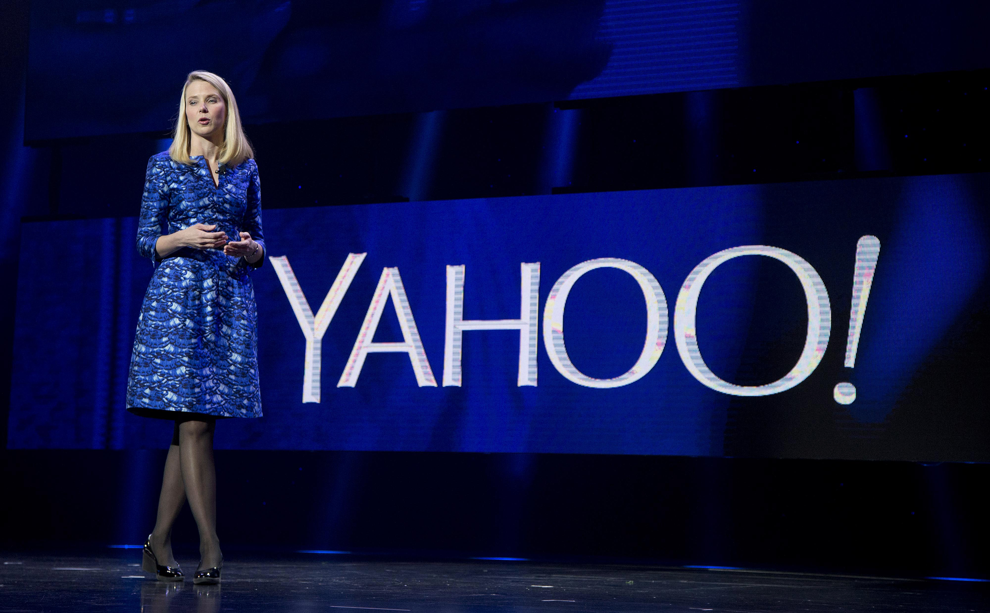 Yahoo President and CEO Marissa Mayer at the International Consumer Electronics Show in Las Vegas on Jan. 7, 2014. (AP Photo/Julie Jacobson)